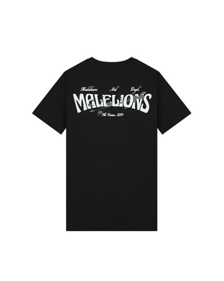 Malelions T-shirt Zwart heren (MEN BOXER 2.0 T-SHIRT - MM1-HS24-25.BLK/LGREEN) - GL Sport (Sluis)